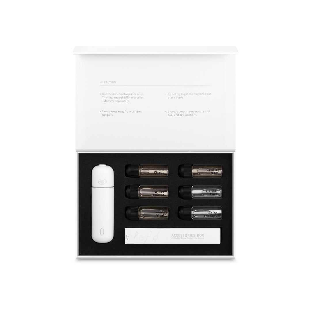 Difuzér do auta eDrive White + vůně do auta 6 ks